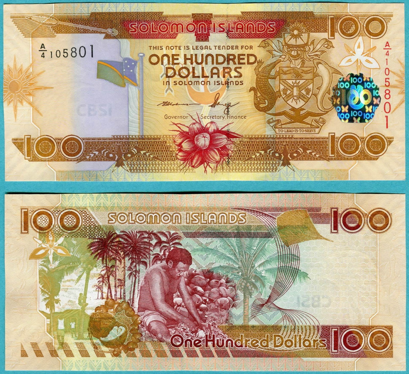 Solomon Islands 100 Dollars ND(2009) P30c UNC