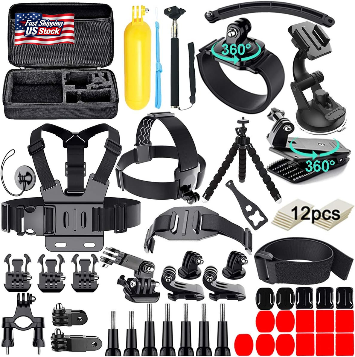 61 in 1 Action Camera Accessories Kit for Gopro Hero 13 12 11 10 9 8 7 6, Gopro