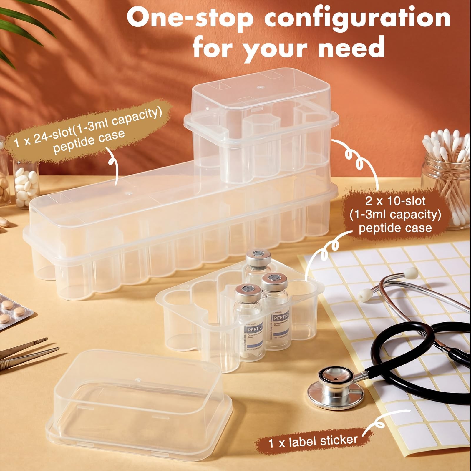 3 Pack Insulin Vials Refrigerator Storage Case Holders 3 ml Peptide Vial Prot...
