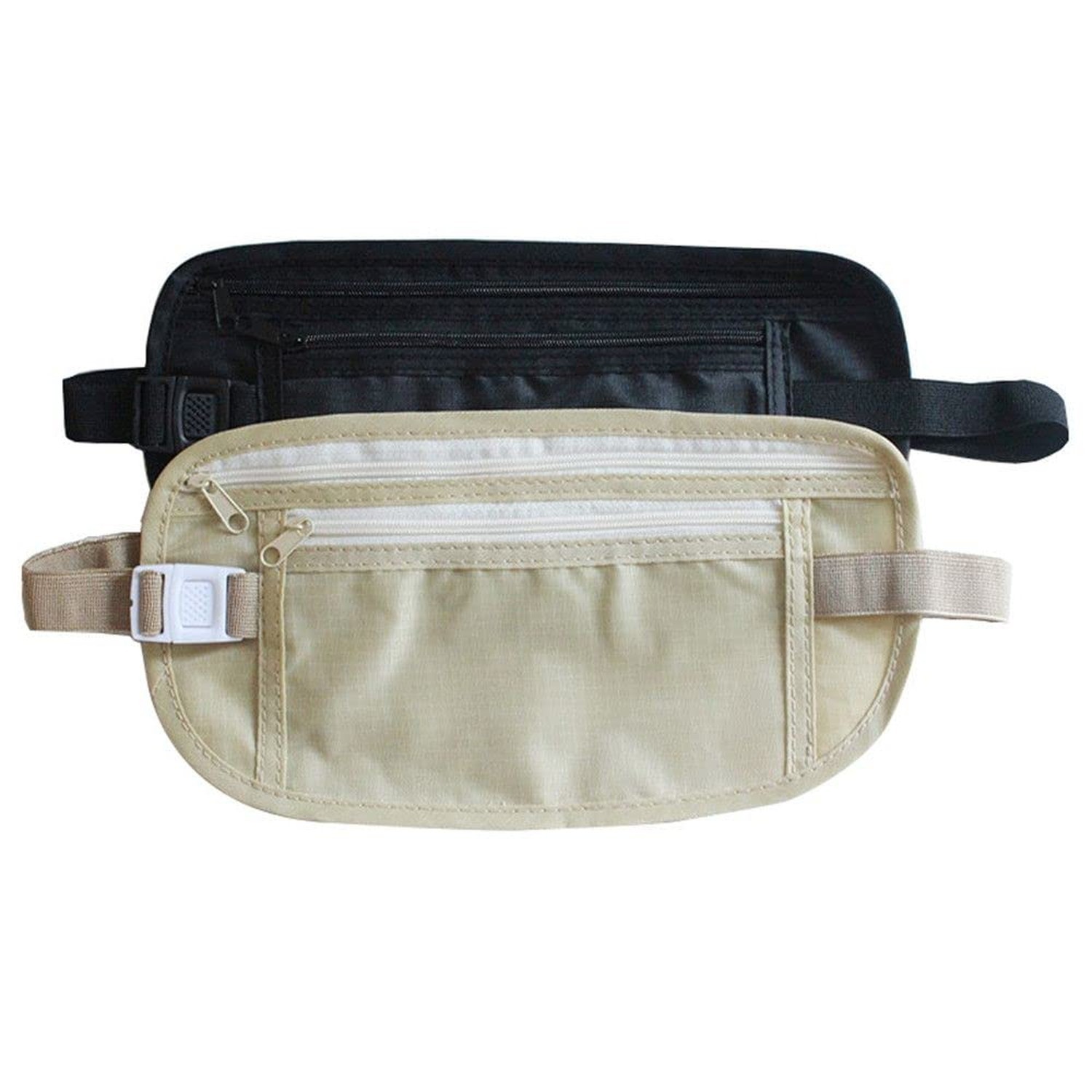 2PCS Travel Money Belt RFID Blocking Waist Wallet Slim Hidden Passport Bag USNew