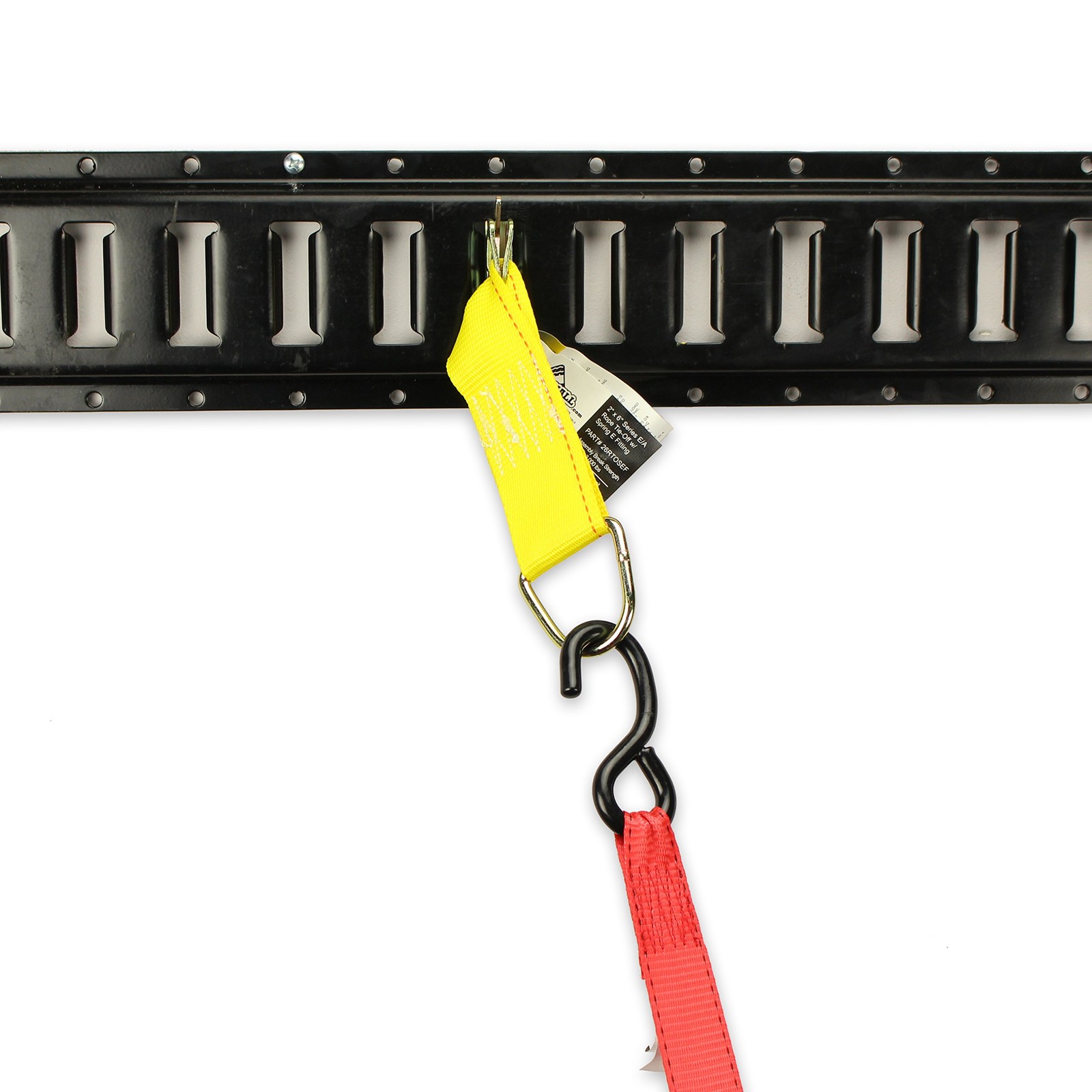 DC Cargo Mall E-Track Rope Tie-Offs, 2" x 6" Tie Down Straps - 4-pack, Yellow