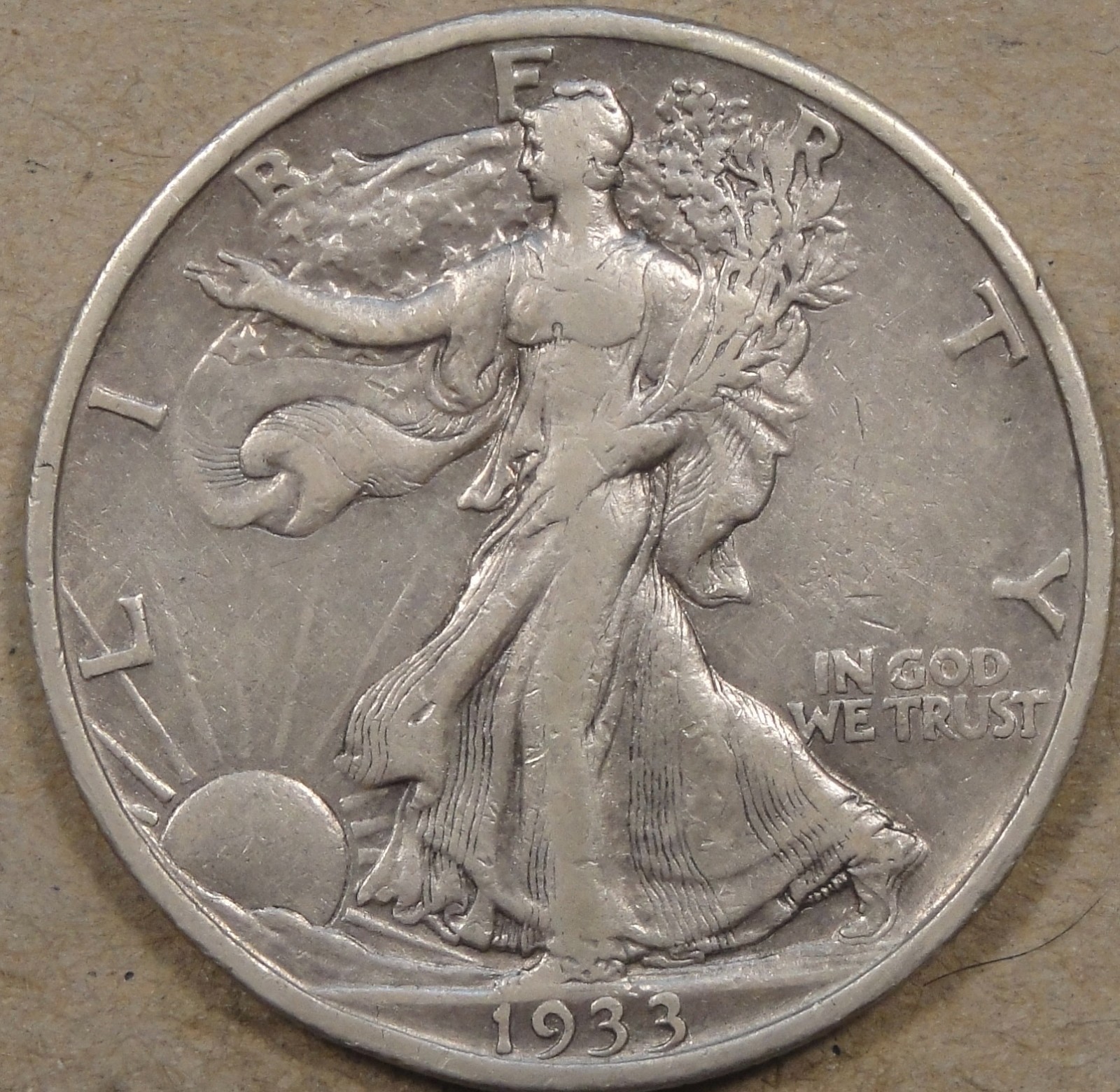 1933-S Walking Liberty Half Dollar 50c XF Details as Pictured L4-2