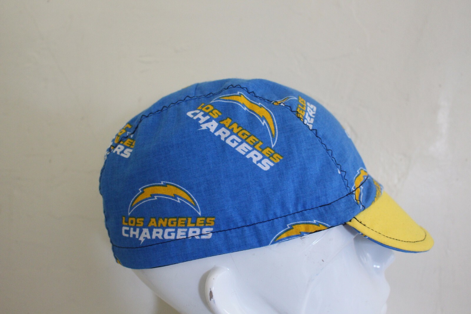 CYCLING CAP LOS ANGELES CHARGERS HANDMADE IN USA   S M L