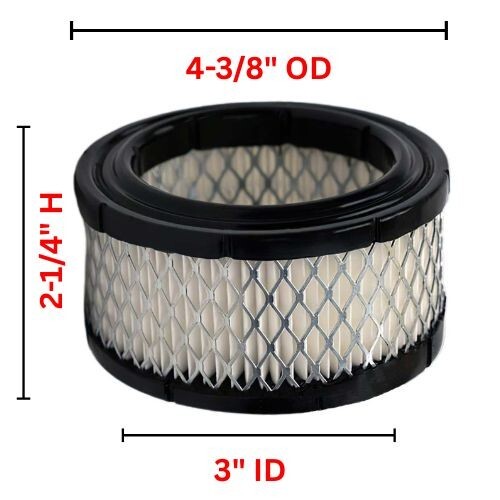 Paper Air Intake Filter Element - Fits Many Pumps - 4-3/8" OD, 3" ID, 2-1/4" HT