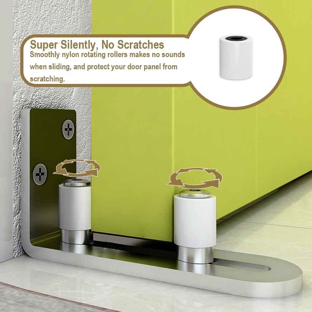 1/2/3/4Pack Stainless Steel Adjustable Floor Guide Wall Mount Stay Roller Guides