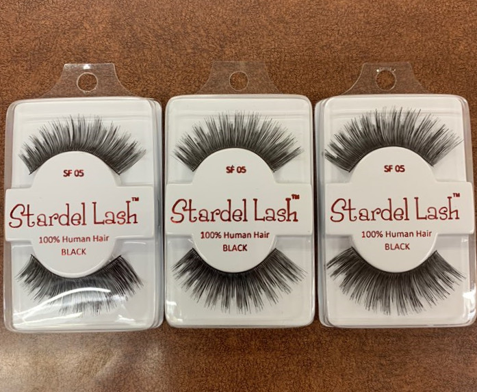 (PACK OF 3) Stardel Lash 100% Human Hair Eyelashes Black SF 05