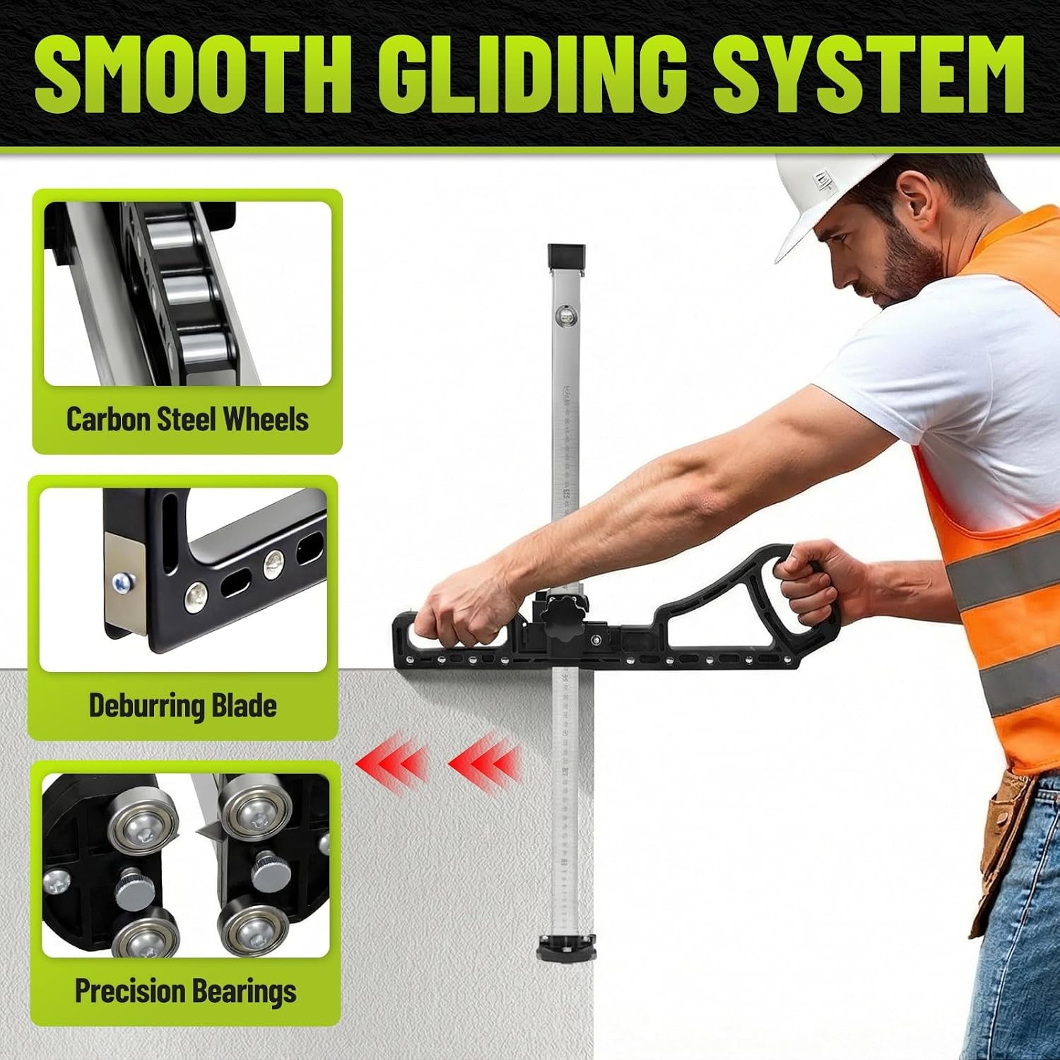 Foldable Drywall Cutter Tool with 10 Safety Short Blades & Comfort Handle