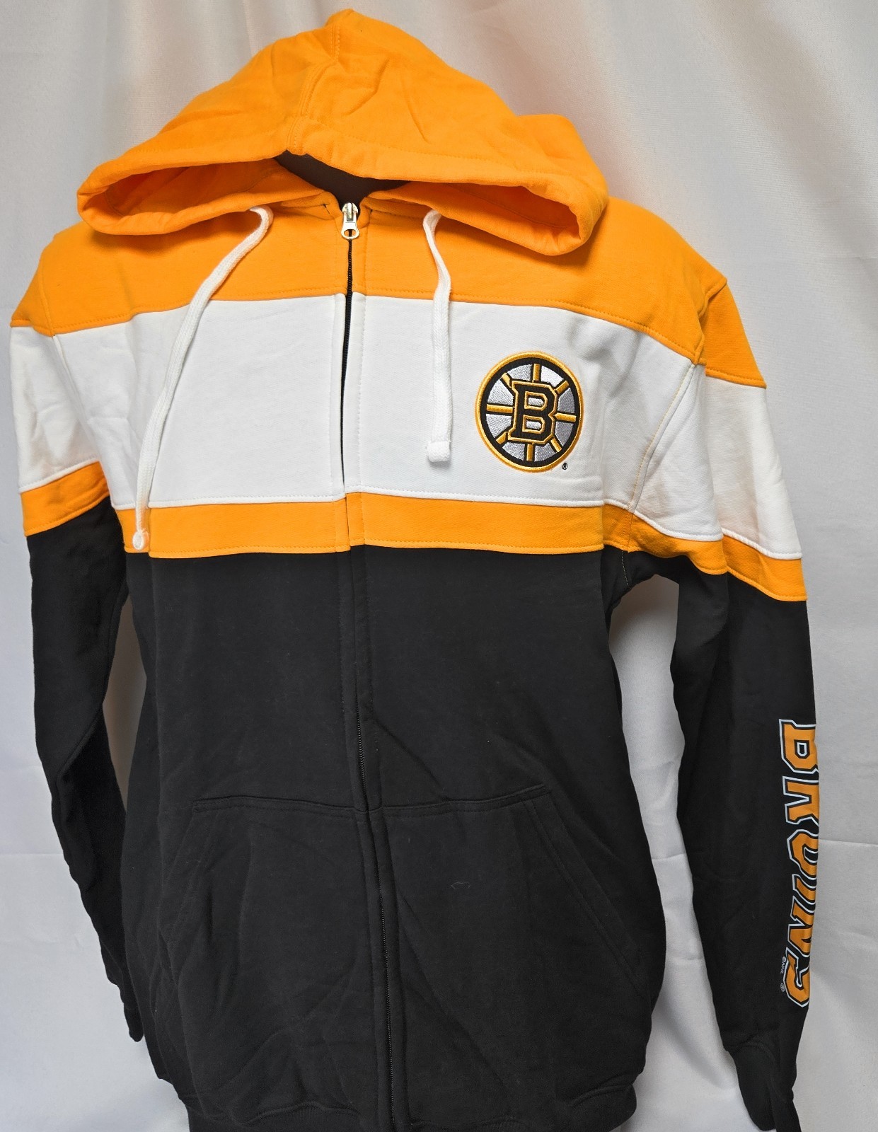 Mens Fanatics Boston Bruins Big & Tall Full Zip Fleece NHL Hockey Hoodie