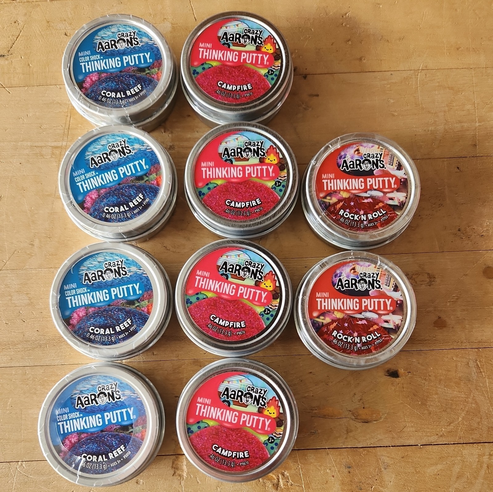 Lot Of 10 Mini Tins Aaron's Crazy Thinking Putty .46 oz Easter Gift Stuffers