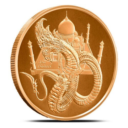 World of Dragons Series - Indian Dragon - 1 oz  .999 BU copper round