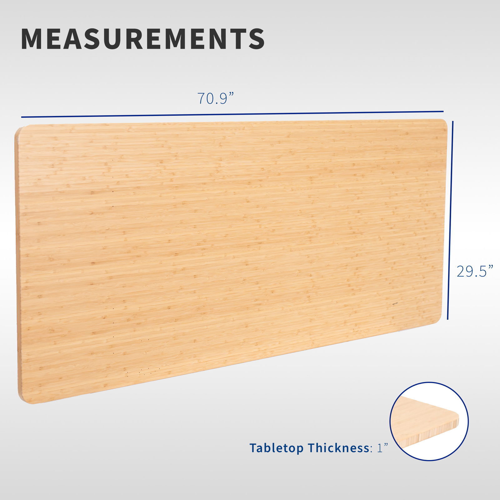 VIVO Bamboo 71 x 30 inch Universal Solid Table Top for Sit to Stand Desk Frames