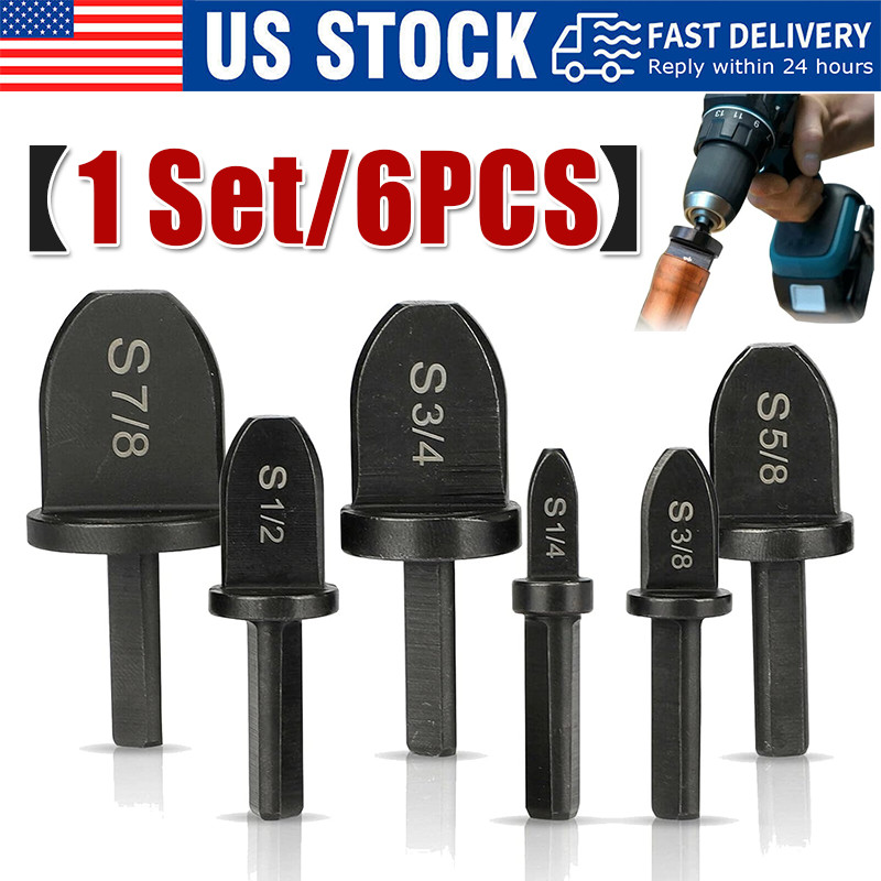 6x Swaging Tool Drill Bit Set Air Conditioner Copper Pipe Flaring Tube Expander