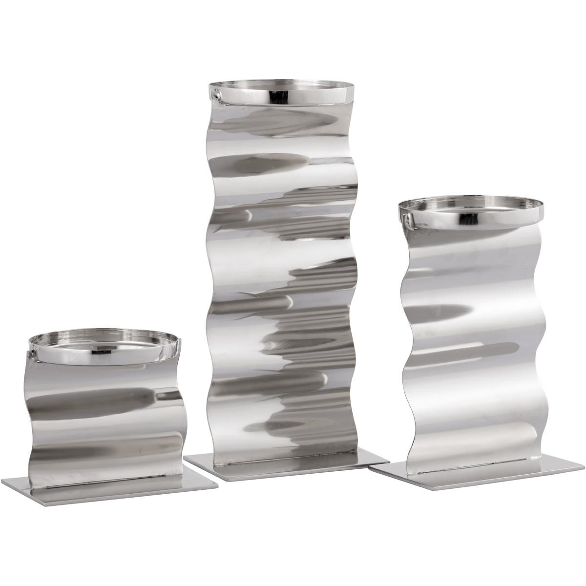 Atlas Lighting & Home AC11219-01S Curve 9.5 X 4.5 inch Candleholder, Set of 3