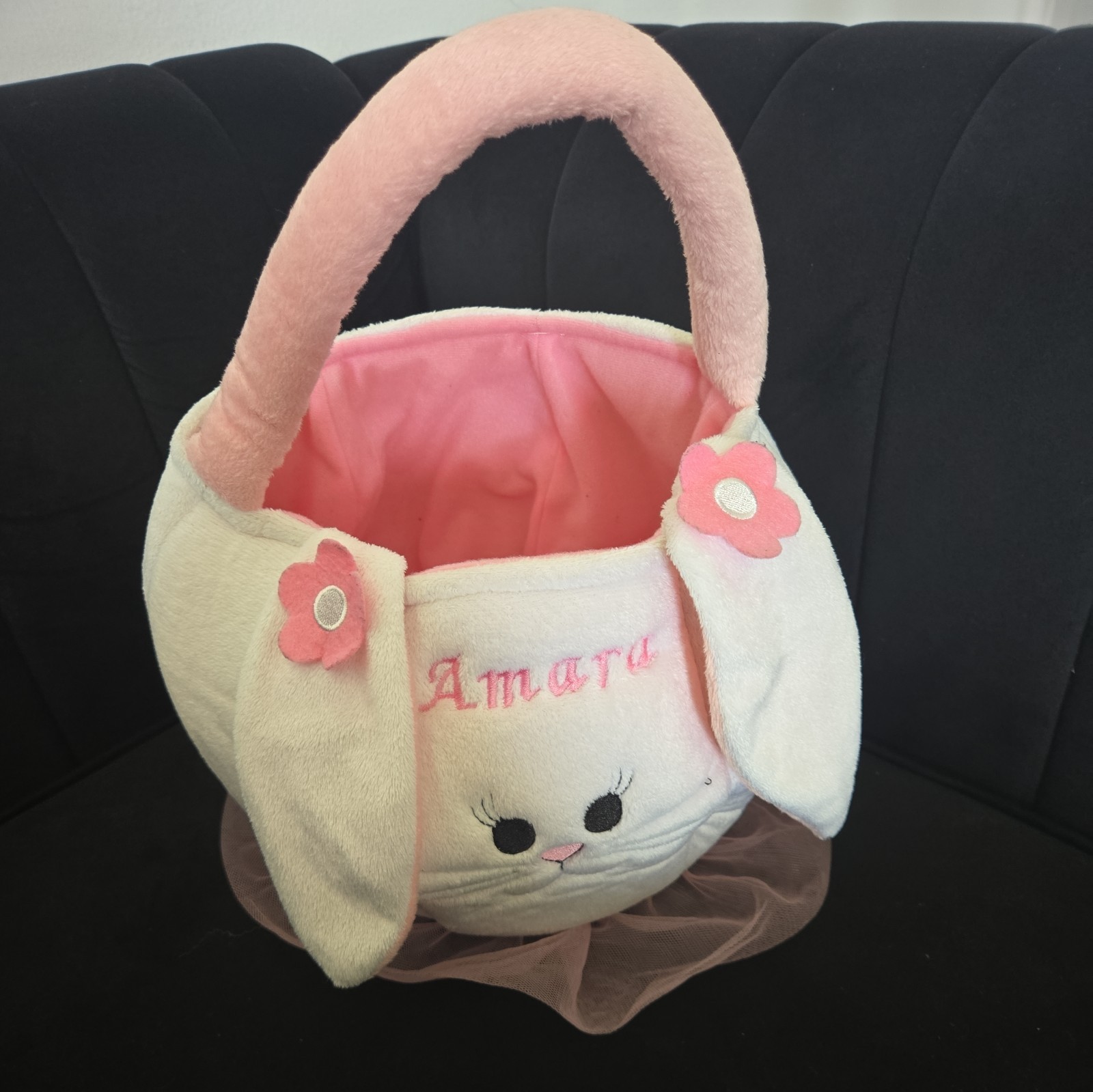 Personalization Universe Easter Bunny Basket White