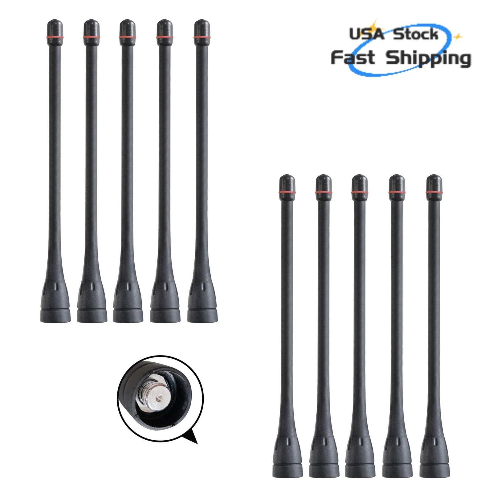 10x FA-SC57U UHF Antenna Compatible with IC-F26 IC-F43 IC-F44  Portable Radio