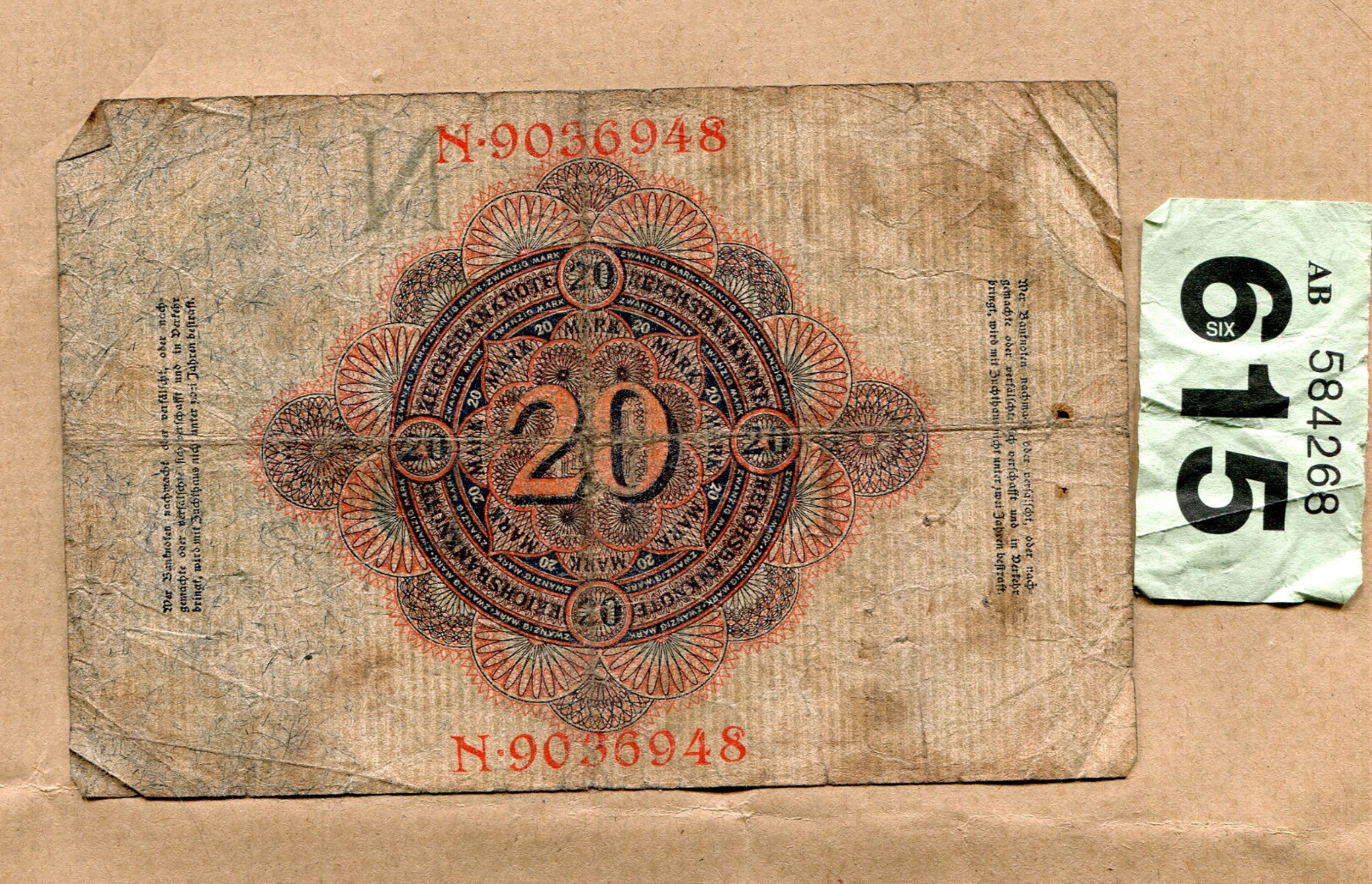 20 marks banknote 1914 Germany