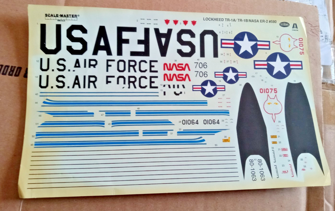 Testors Lockheed TR-1A/TR-1B/ NASA ER-2  decals only "READ DESC" !!!!!!!!!!!!!!