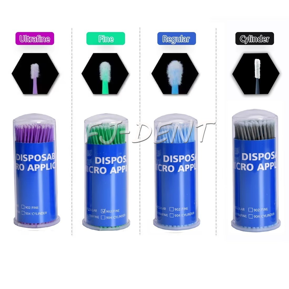 100× Dental Microbrush Disposable Bendable Applicator Plus Cleaning Tips