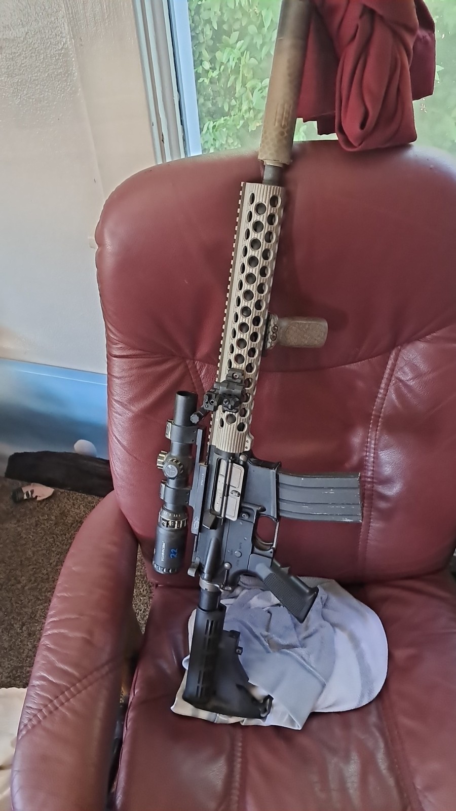 Green Gas Powered Full Metal Milsim Airsoft Rifle with Scope and Magazines