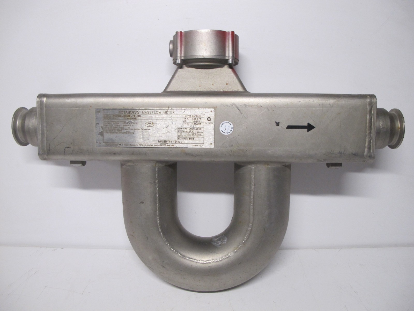 YOKOGAWA ROTAMASS 1.75" Mass Flow Meter RCCS38-A05S8SL/FS1/BG MassFlow ROTA MASS