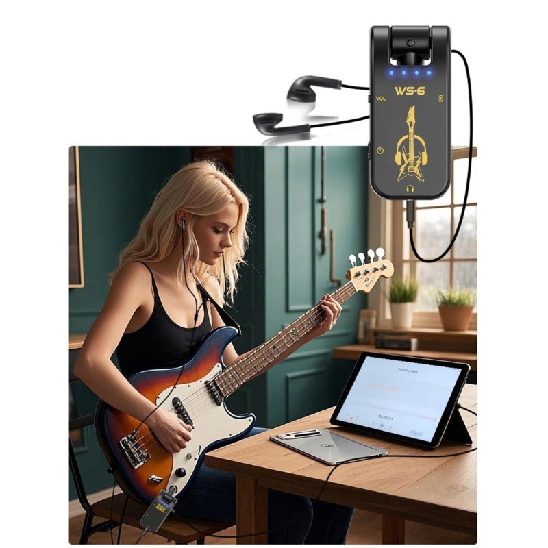 Professional Guitar Effects Processor with Reverbs Delay Overdrive for Electric