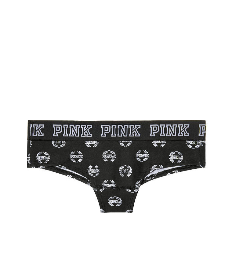 Victoria's Secret PINK Logo Cheekster Panty Black Crest