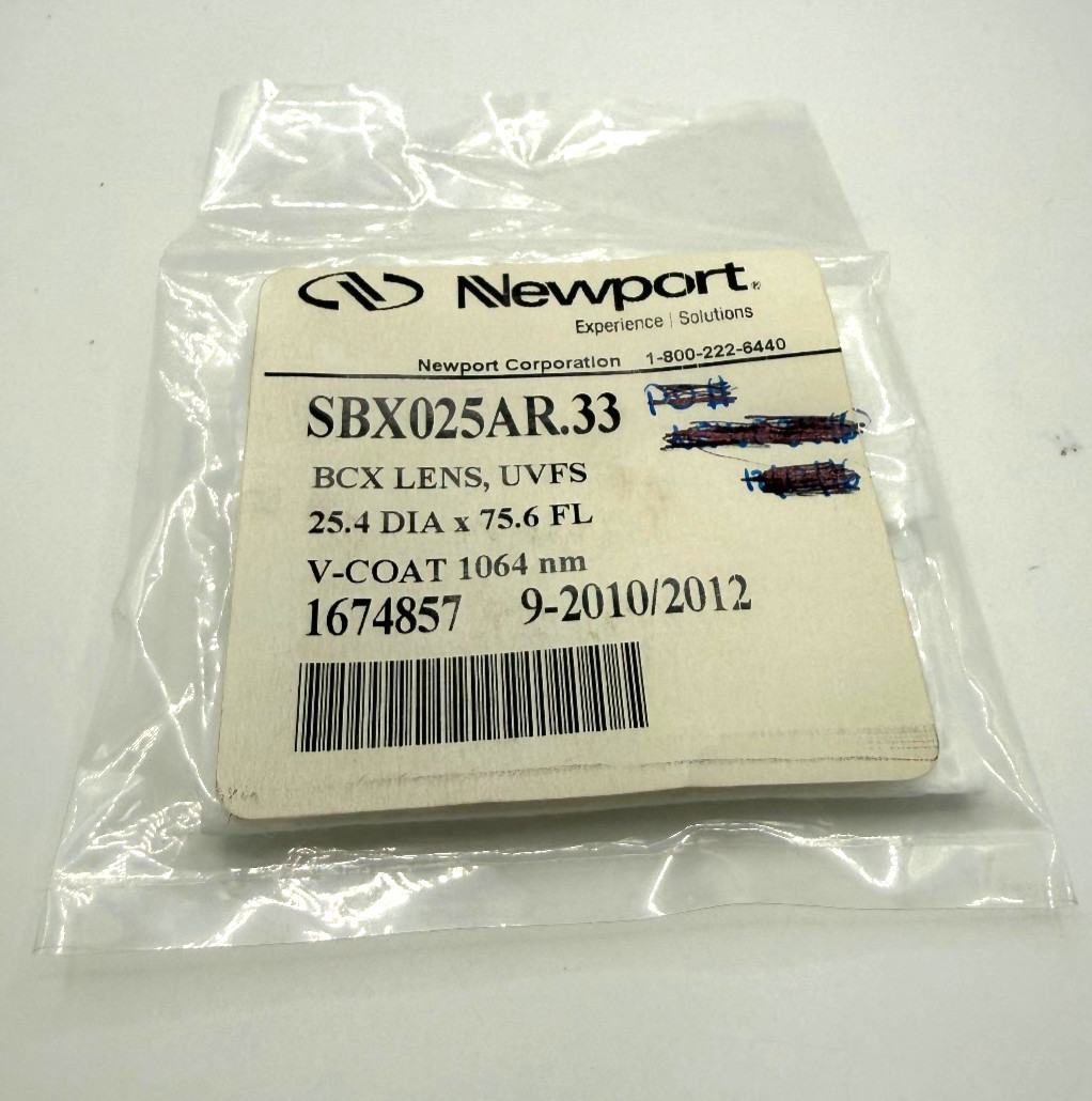 Newport SBX025AR.33 25.4mm Dia. 75.6mm FL Double-Convex Lens Laser V-Coat 1064nm