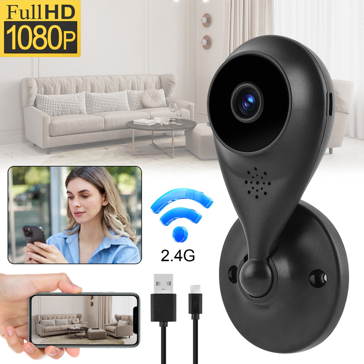 WiFi 1080P CCTV Camera Wireless IR Indoor Outdoor Security Night Vision Home CAM