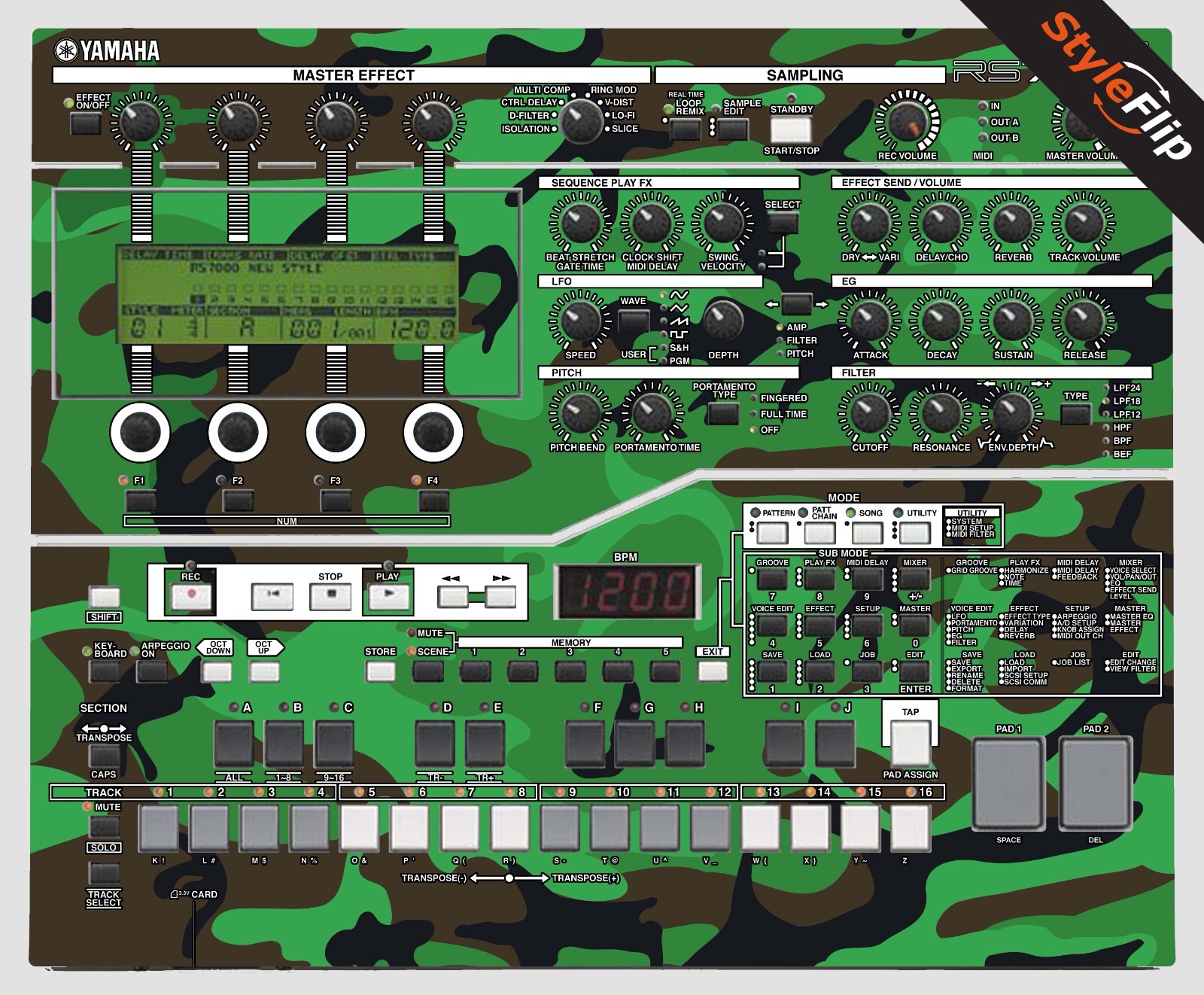 Yamaha RS - 7000 | Green Camo | Protective Decal | StyleFlip Skins