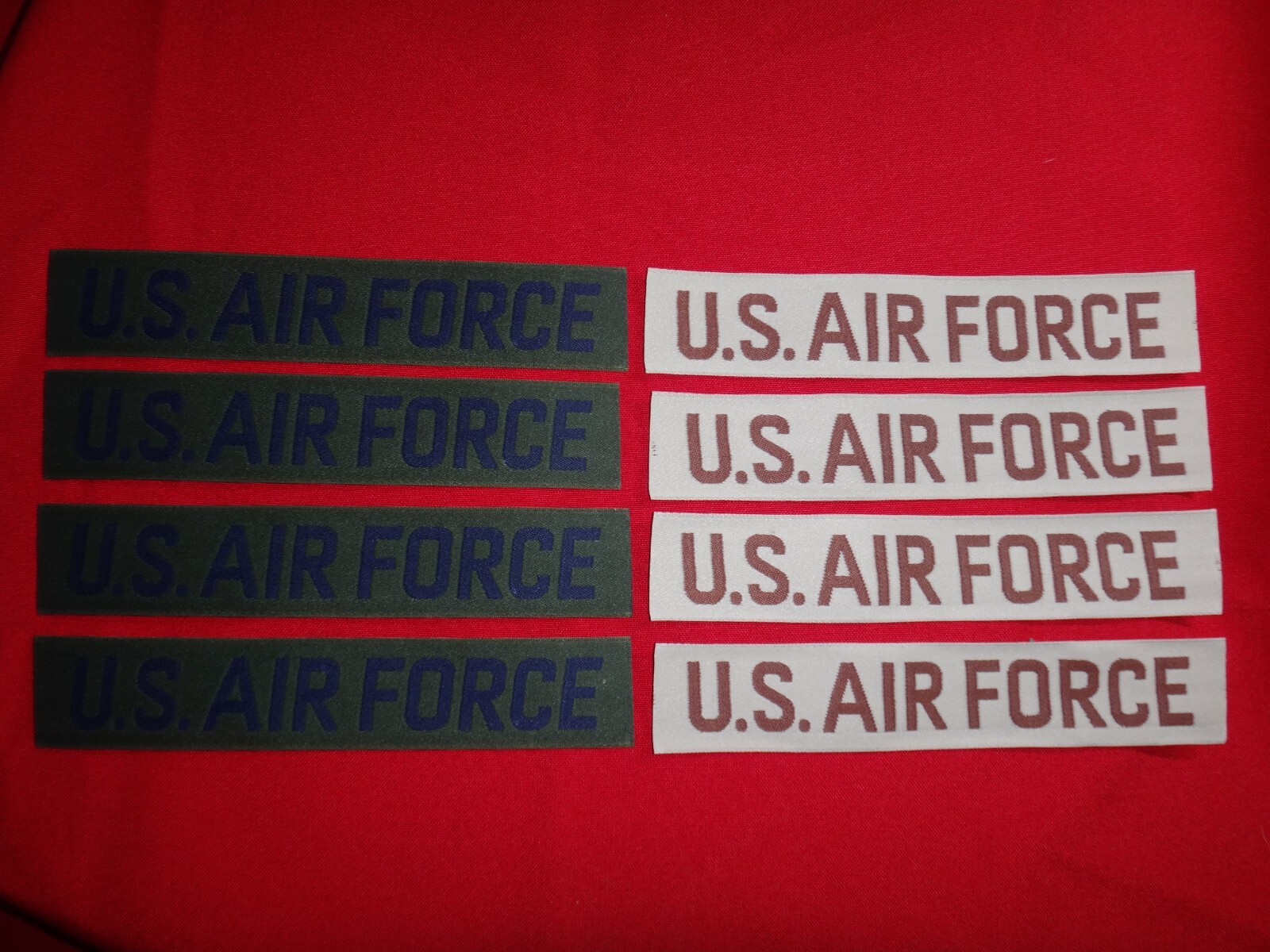 Lot of 8 New Old Stock US AIR FORCE Subdued and Desert Tan Pocket Tapes