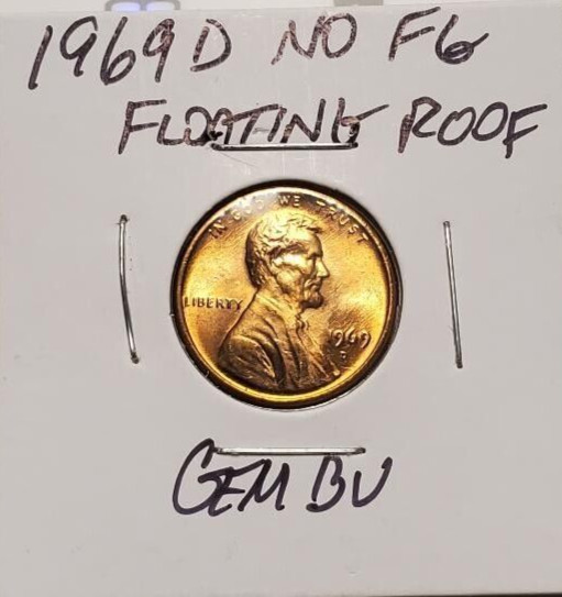 1969 D NO FG LINCOLN PENNY ERROR -BRILLIANT UNCIRCULATED!