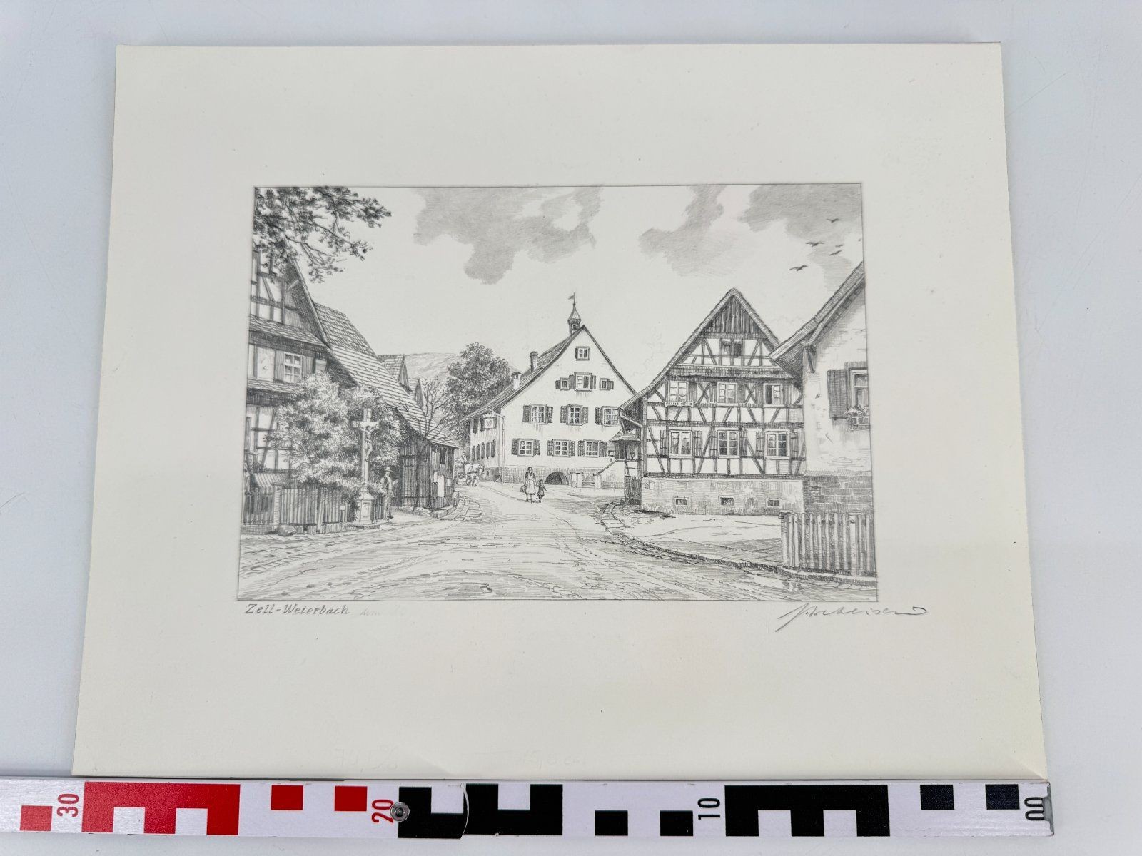 * HEINZ WEHLISCH DRAWING ZELL WEIERBACH AROUND 1915 SIGNED