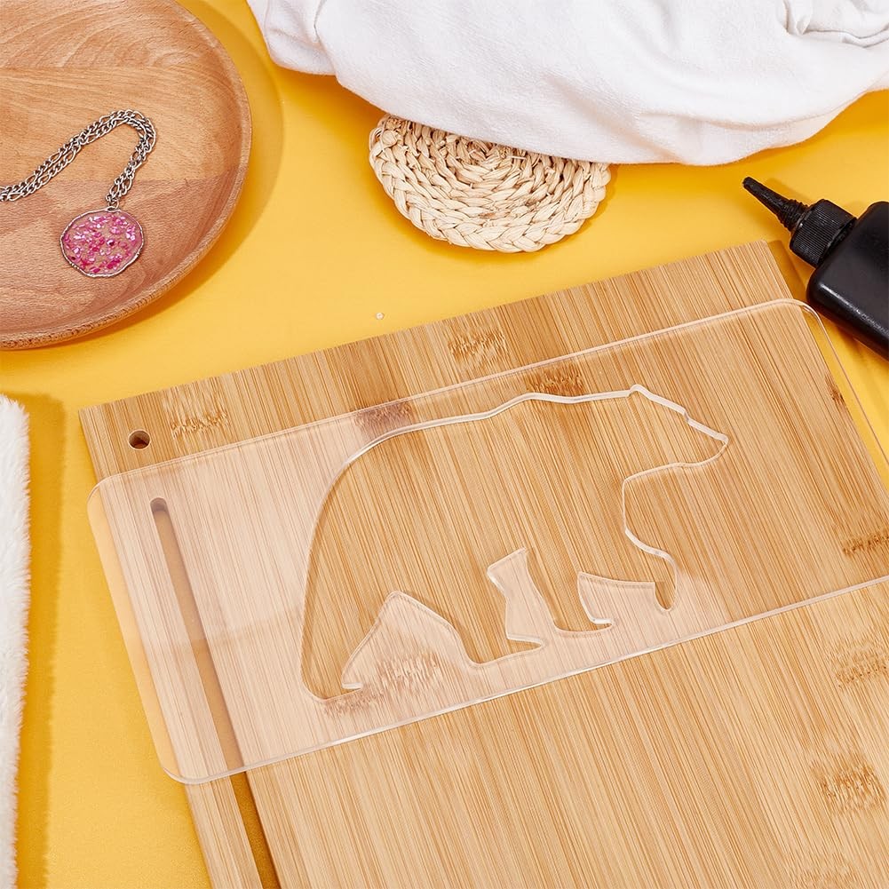 Acrylic Bear Router Template, Clear Router Inlay Template for Woodworking and...