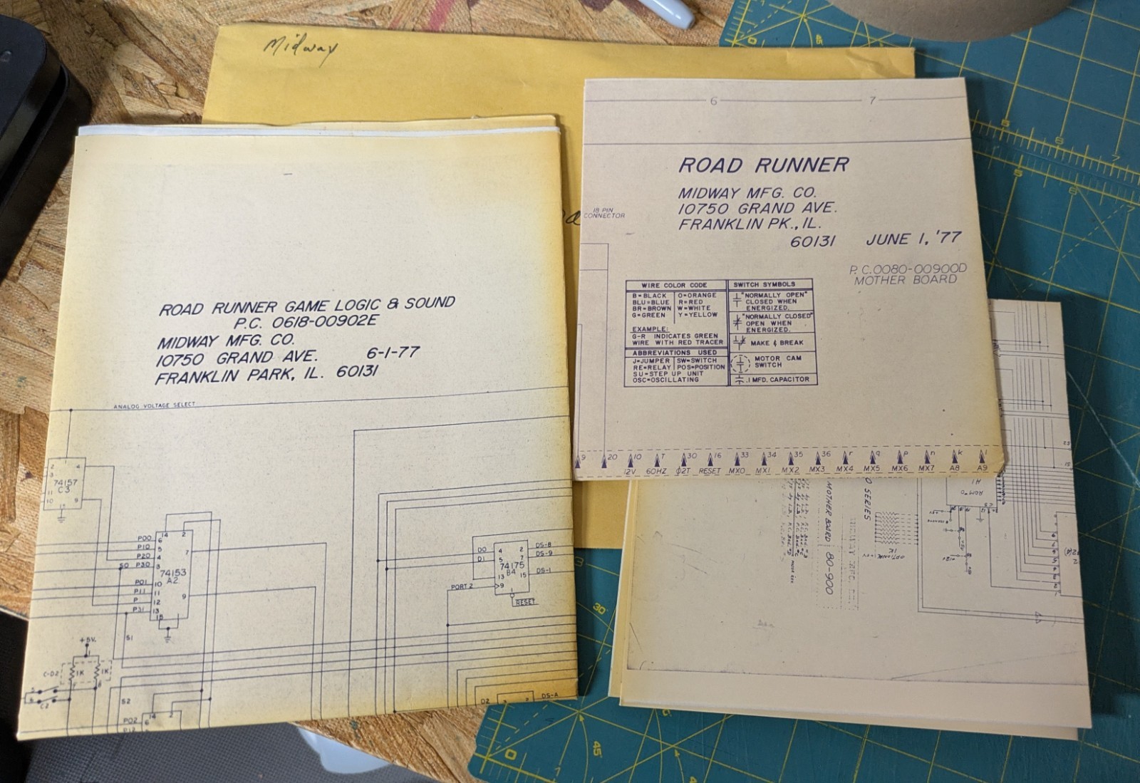 Midway- Road Runner - 1977 Arcade Game Asst. Wiring Schematics