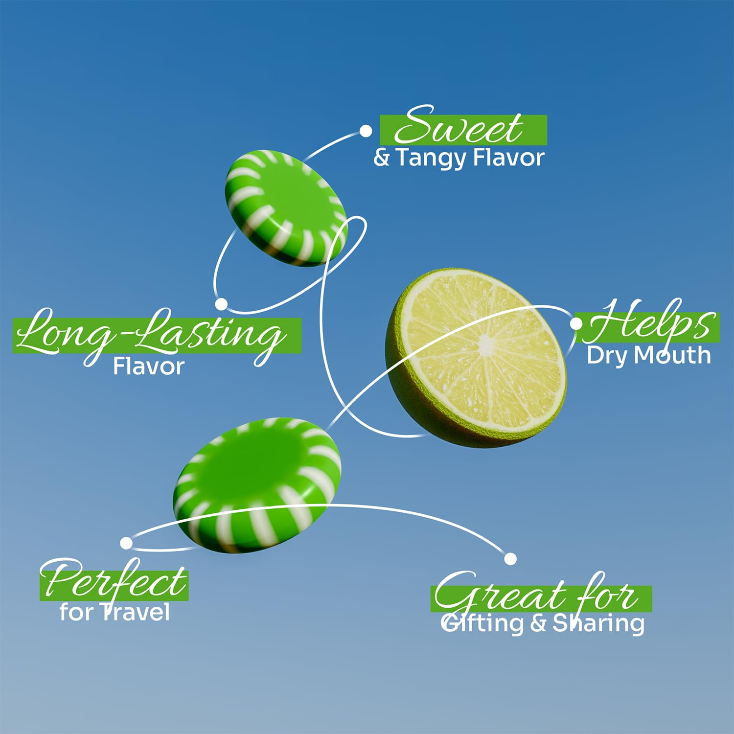 Key Lime Starlight Hard Candy Individually Wrapped Bulk 2 Lb Party Bag