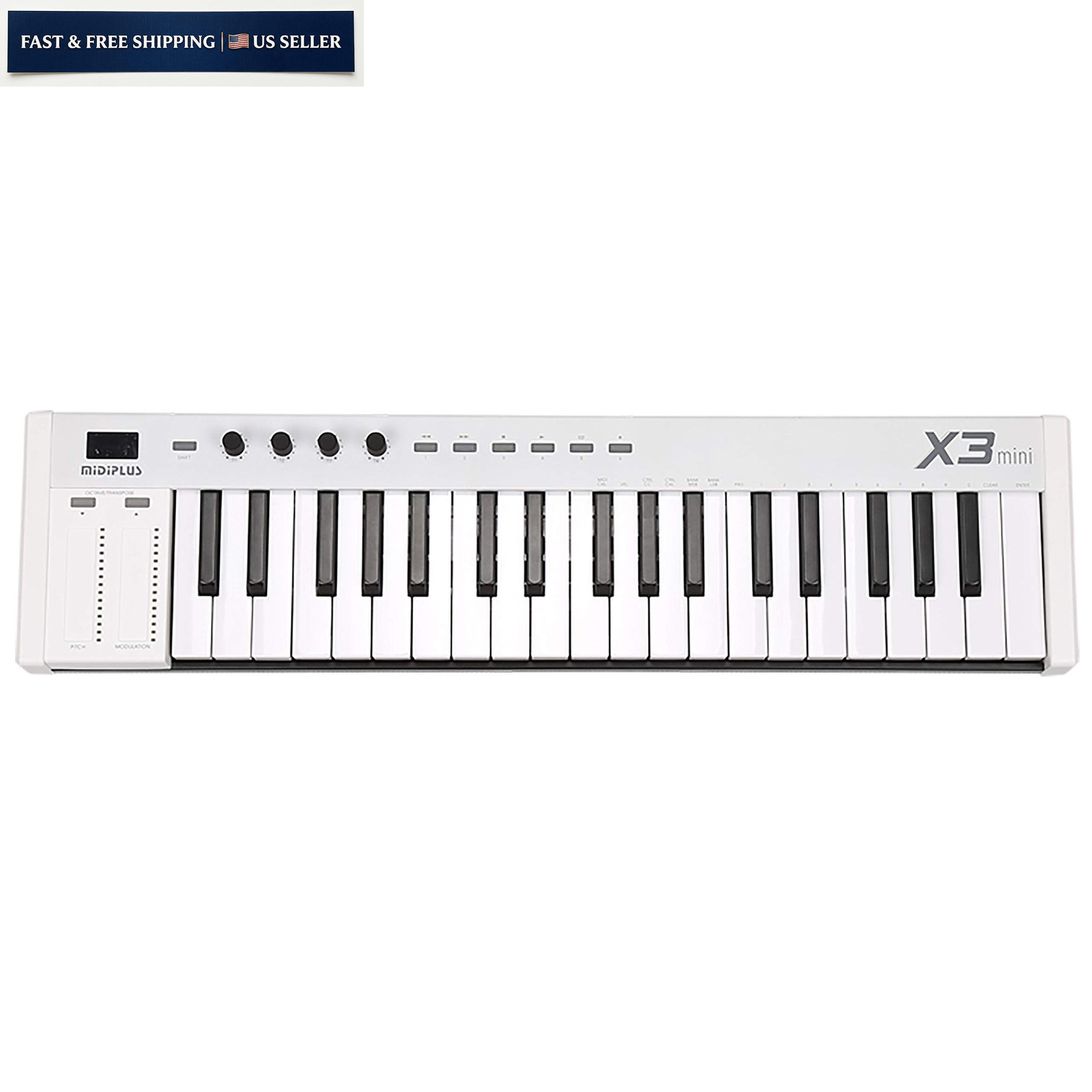midiplus X3 mini USB MIDI keyboard Controller mini, white