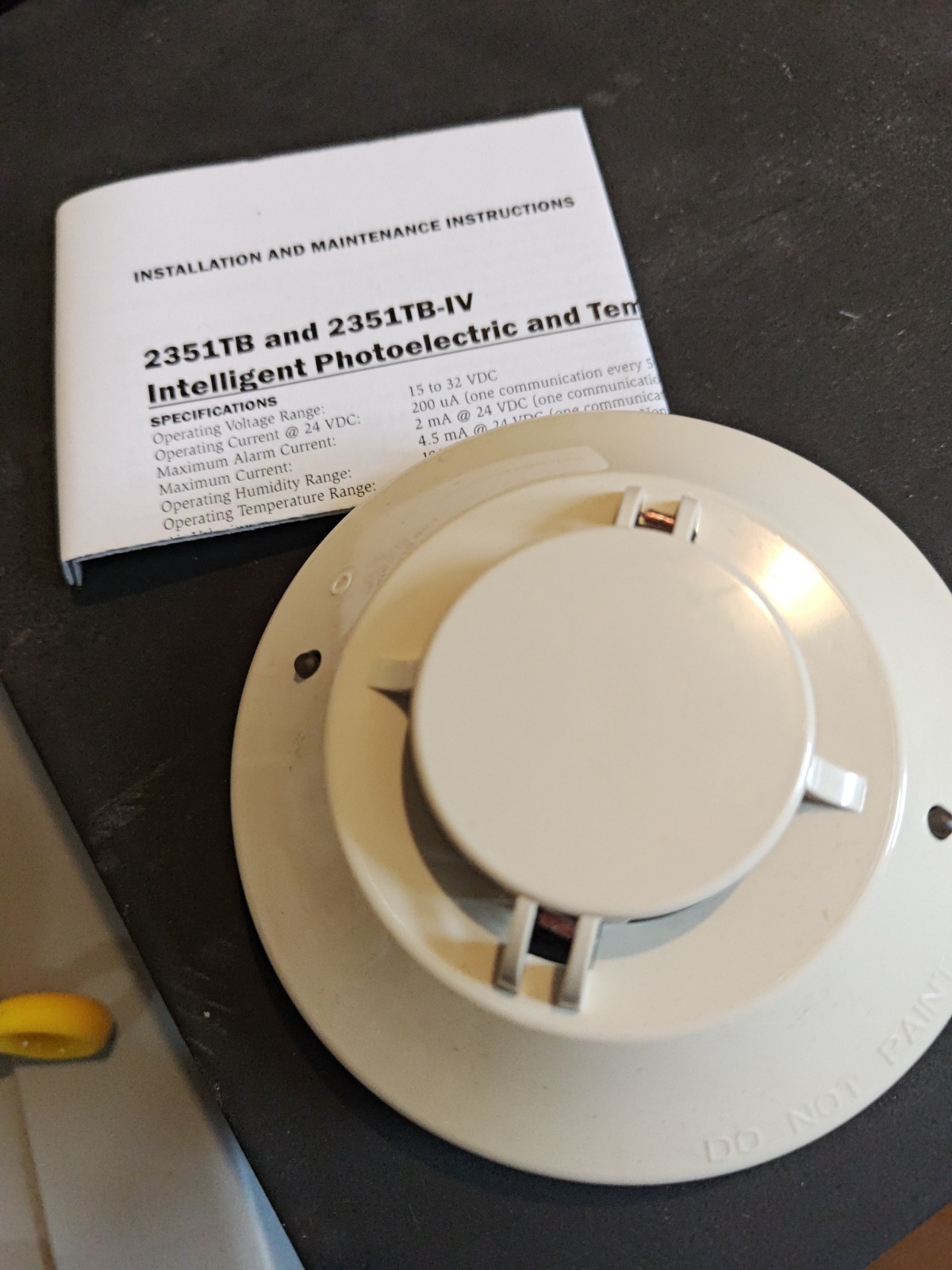System Sensor 2351TB Photoelectric Smoke Head, White. Base NOT Included.