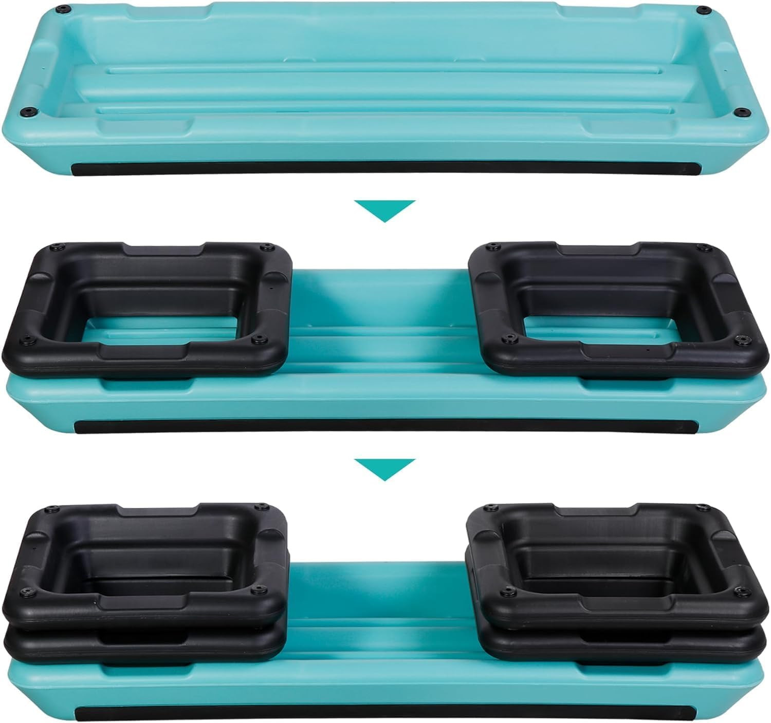 Adjustable Workout Aerobic Stepper, Exercise Step Platform Trainer with 4 Risers