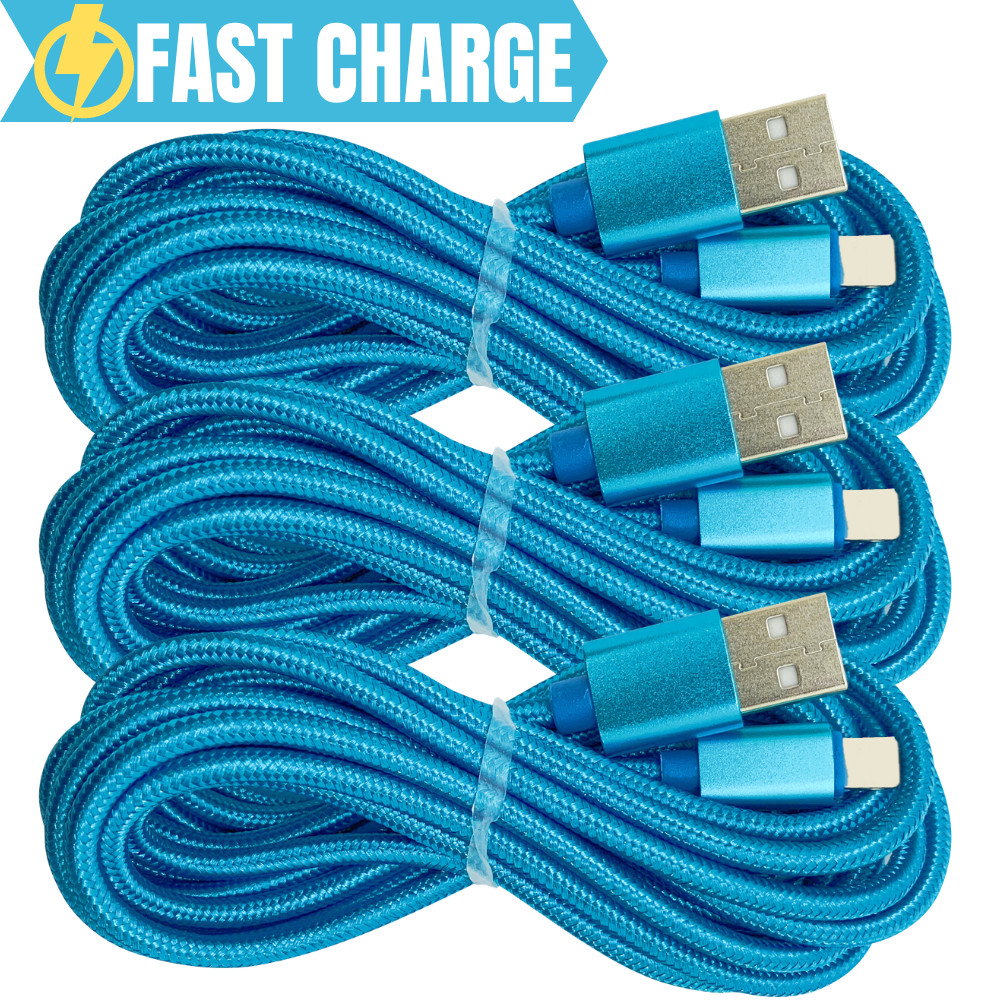 10Ft USB Charger Cable Fast Charge For Apple iPhone XR 14 12 11 8 7 SE Data Cord