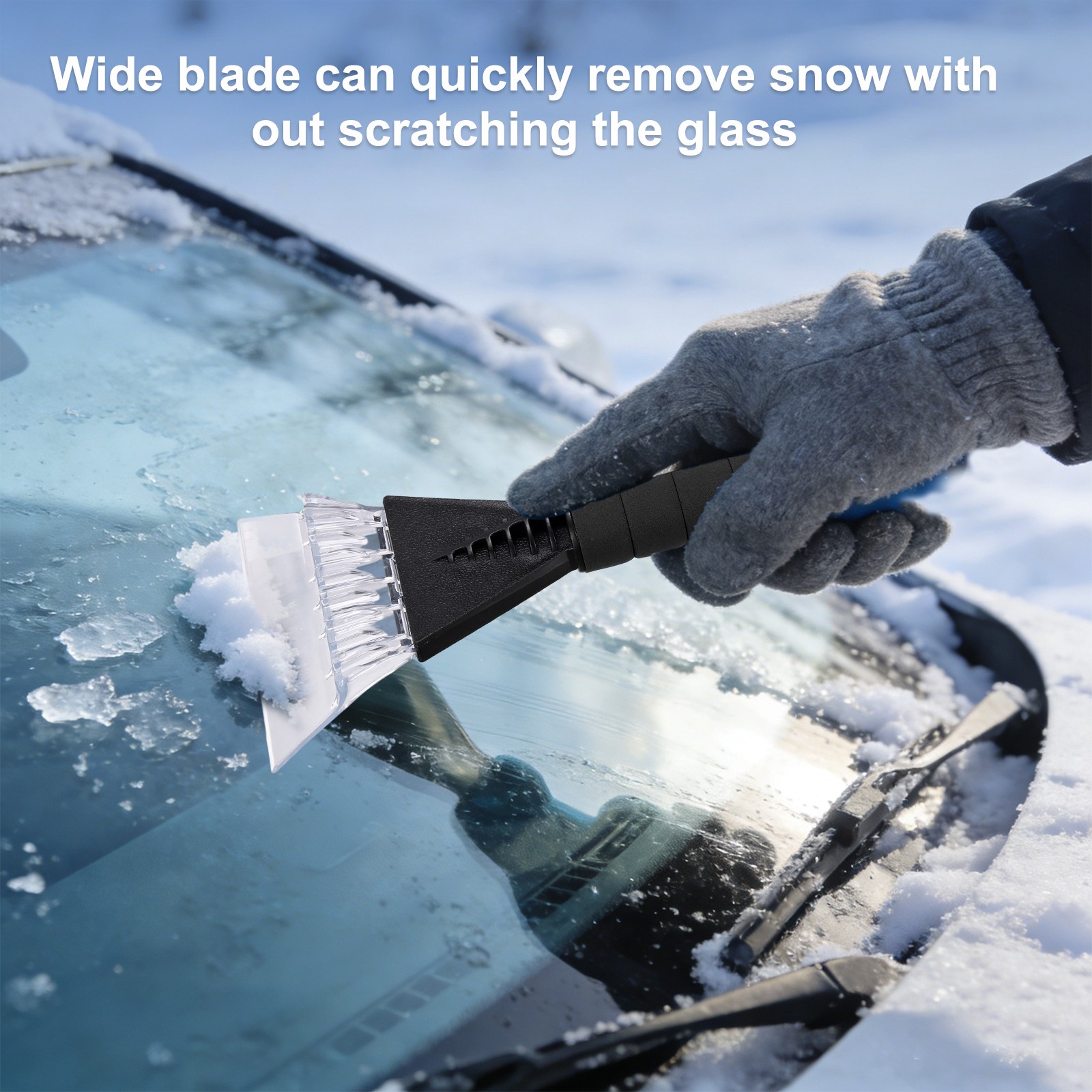 For 10" x 5" Car Windshield Ice Scraper, Black