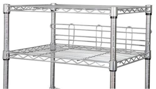 2 Grainger GGS Cart Rack Shelf Side/Back Ledges CHR 60" x 6" Chrome