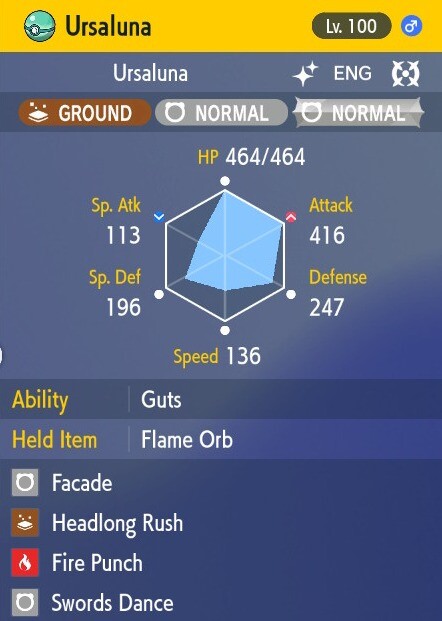 Pokemon Scarlet and Violet 6iv Shiny Max EV Ursaluna