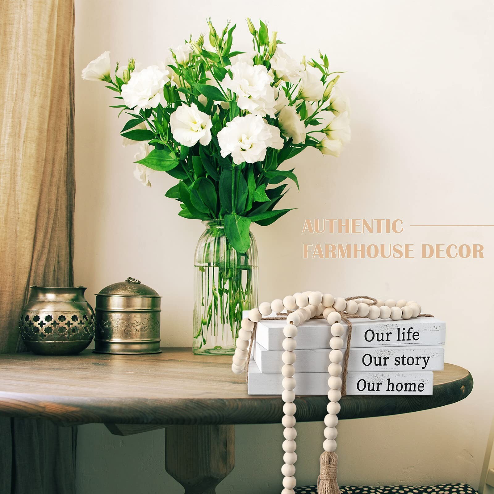 Jetec Decorative Display Books Hardcover, Faux Farmhouse Stacked for Coffee T...
