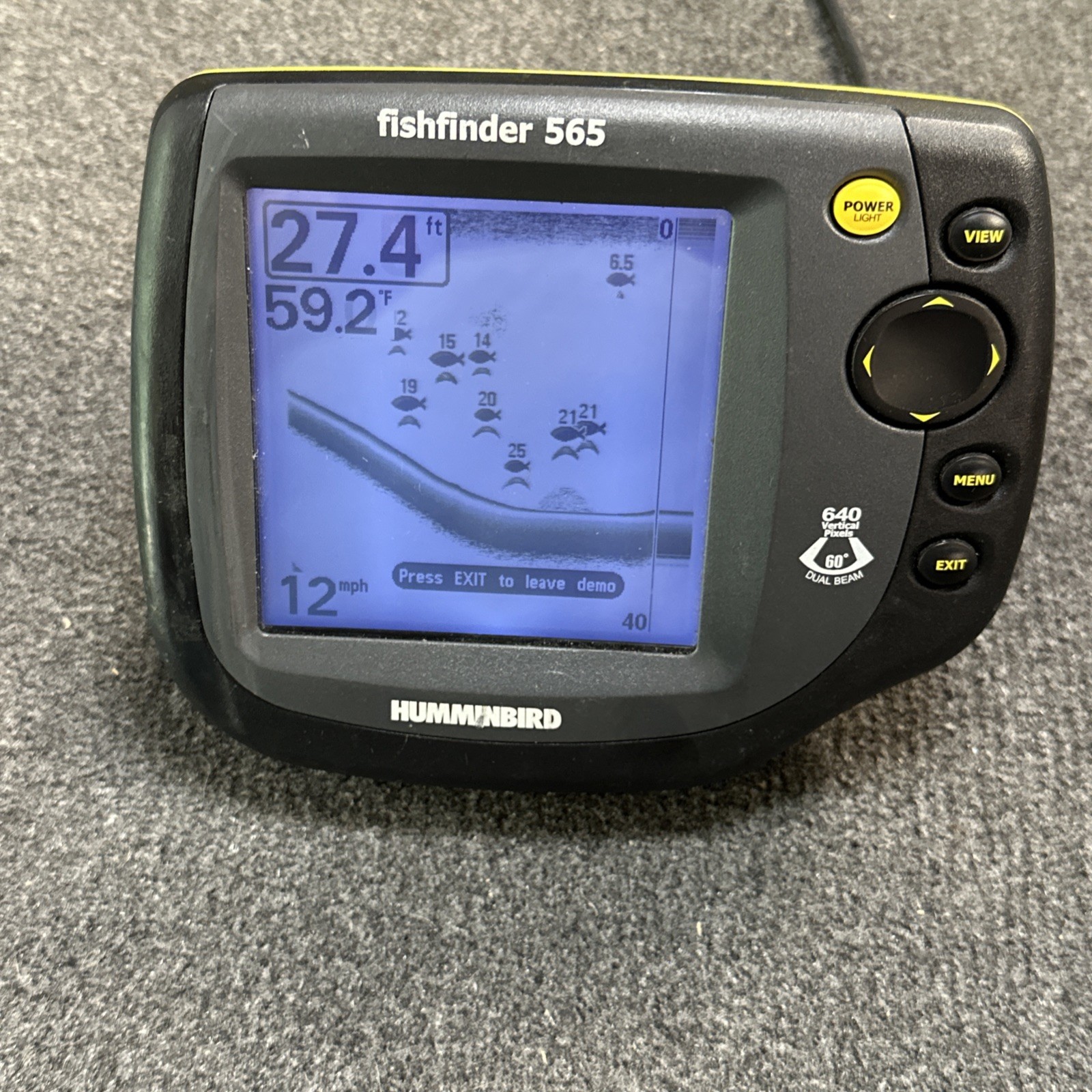 Humminbird 565 Depth & Fish Finder Working Head Unit Only TESTED!