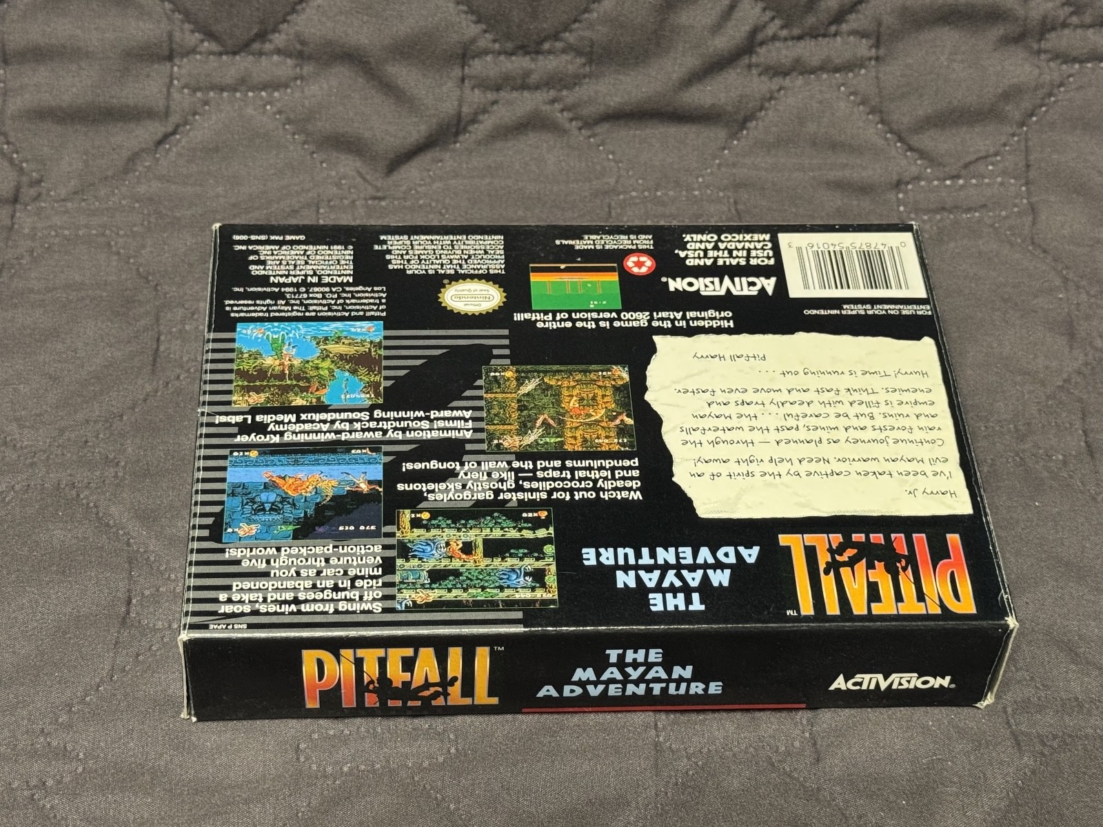 Pitfall The Mayan Adventure * Snes Box Only * Super Nintendo Original box