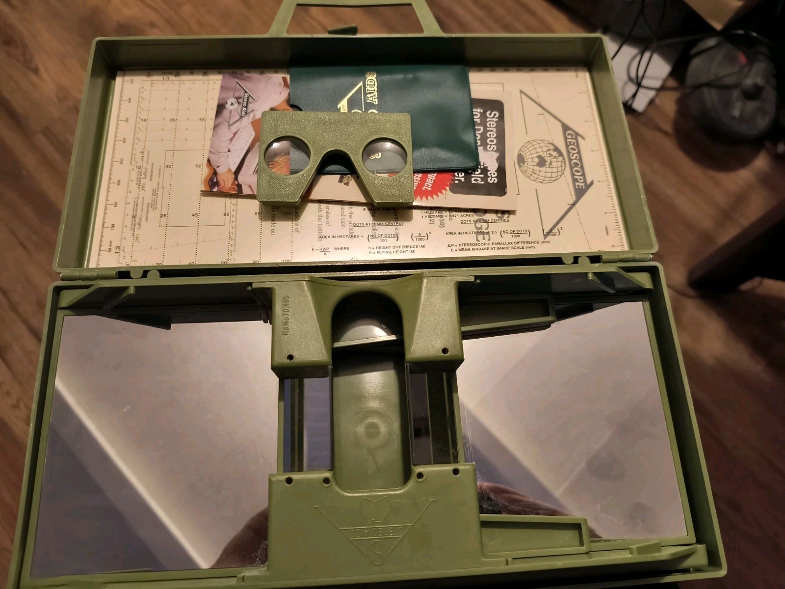 New Model Stereo Aids Geoscope Stereoscope Aerial Photo Viewer Parallax Wedge