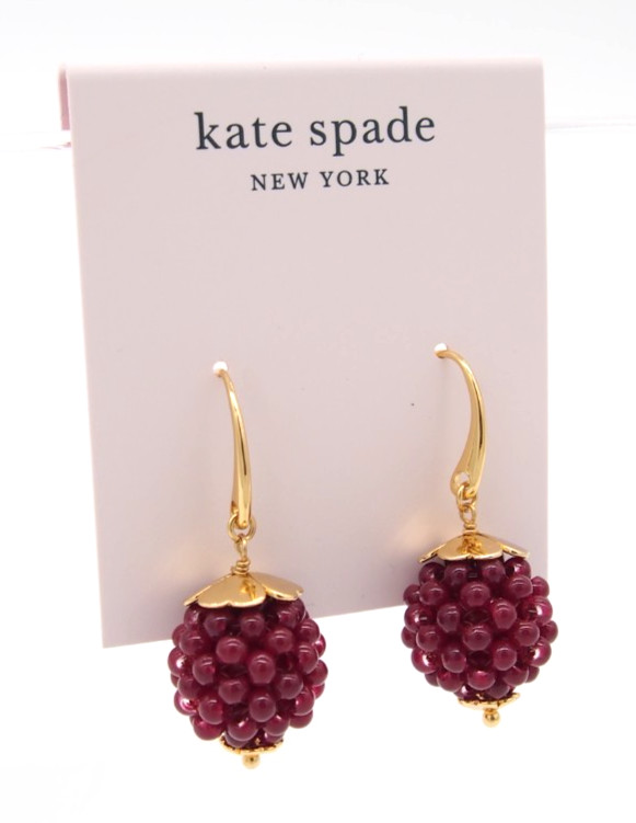 KATE SPADE New York  Burgundy Gold VERY BERRY Earrings New
