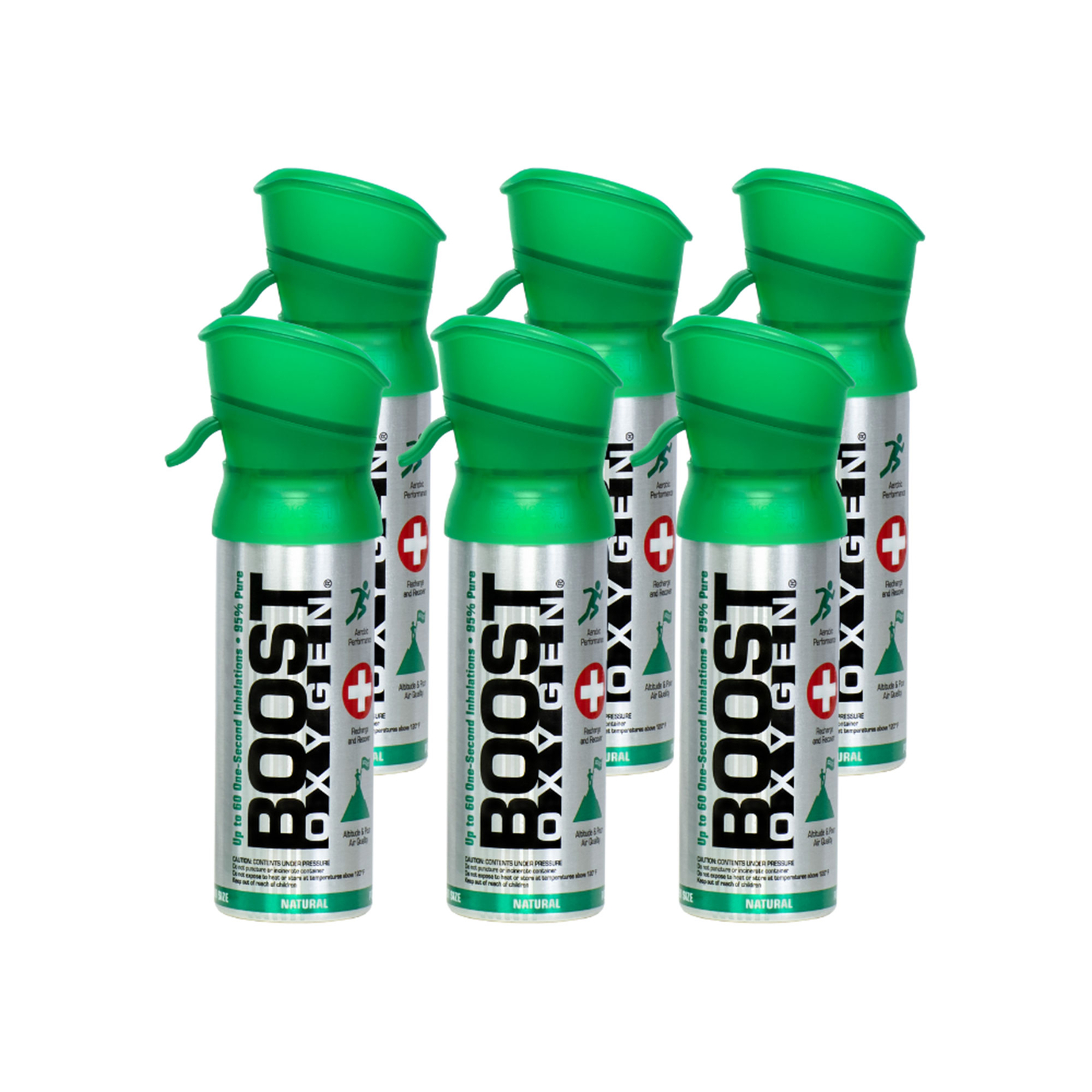 Boost Oxygen Pocket Size 3 Liter Respiratory Support Canister, Natural, 6 Pack