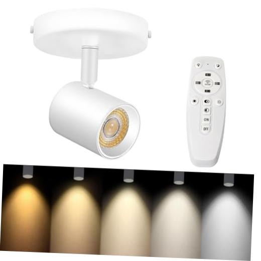 Remote Control Ceiling Spotlight Flush Mount Adjustable Directional LED White