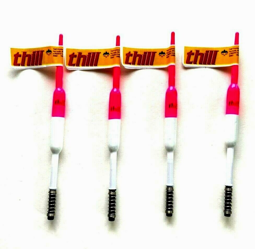 SET OF 4 Thill Premium Balsa Hot Pink 2" Pencil Spring Stick Float UAF586PNK